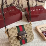 GG Small Saddle Bag. Classic Coffee Color, super cute size-box - Image 5