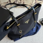 Black and Gold Nylon Tote Bag-no box - Image 9