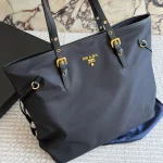 Black and Gold Nylon Tote Bag-no box