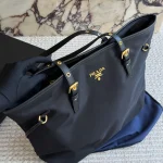 Black and Gold Nylon Tote Bag-no box - Image 9