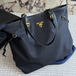 Black and Gold Nylon Tote Bag-no box - Image 6