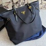 Black and Gold Nylon Tote Bag-no box - Image 4