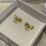 Brushed bow CD letter drop earrings-box - Image 14