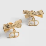 Brushed bow CD letter drop earrings-box - Image 13