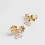 Brushed bow CD letter drop earrings-box - Image 12