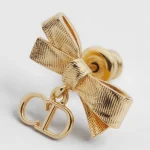 Brushed bow CD letter drop earrings-box - Image 11