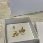 Brushed bow CD letter drop earrings-box - Image 9