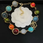 New Double C colorful planet necklace -box