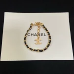 New Black & Gold Double C Leather-wrapped Chain Bracelet-box - Image 4
