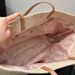 Straw Woven Tote Bag, Single-Shoulder Shopping Bag-no box - Image 3