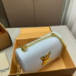 Ostrich-embossed Twist Lock Bag-box - Image 7