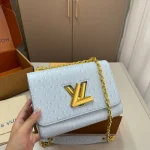 Ostrich-embossed Twist Lock Bag-box