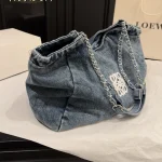 Denim Chain Tote Bag-no box - Image 9
