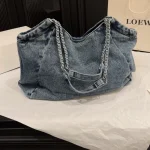 Denim Chain Tote Bag-no box - Image 8