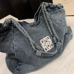 Denim Chain Tote Bag-no box - Image 6
