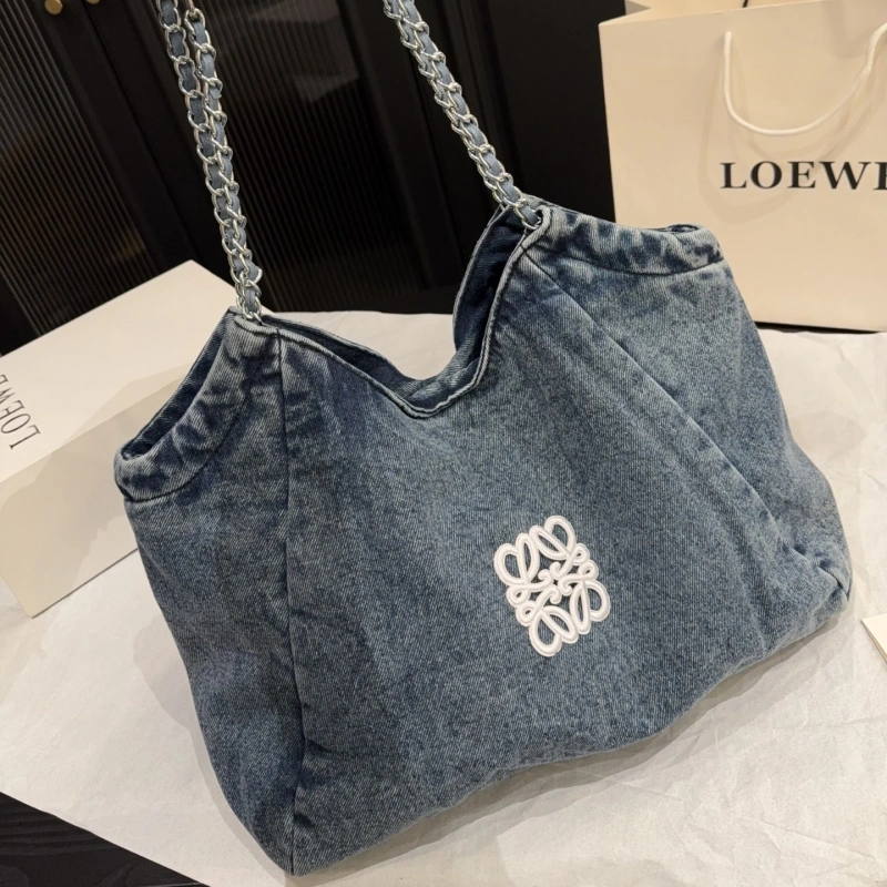 13426928211548400 Denim Chain Tote Bag-no box - Image 1