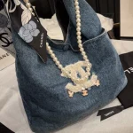 Denim Pearl Tote Bag-nobox - Image 10