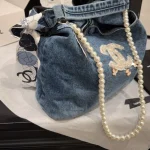 Denim Pearl Tote Bag-nobox - Image 7