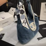 Denim Pearl Tote Bag-nobox - Image 4