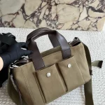 Vintage Canvas and Leather Tote Bag-no box - Image 8