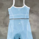 Women's Yoga Set: Seamless Bralette with Pads & Color-Block Shorts, Bare-Skin Outerwear - Image 6
