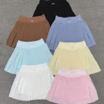 Women's Pleated Golf Tennis Skirt with Built-in Shorts, Anti-Exposure Lined Running Skort for Yoga & Sports
