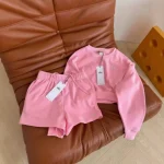 Unisex Crewneck Sweatshirt Set: Long Sleeve, Relaxed Fit, Solid Color Minimalist Matching Outfit