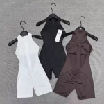Women's Sexy High-Support Jumpsuit: Zip-Up Backless V-Neck Bodysuit with Peach Lift, Yoga & Fitness Activewear - Image 2