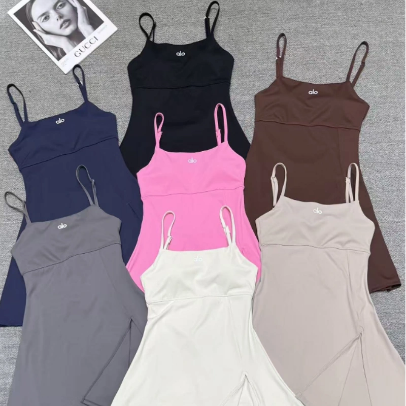 美图秀秀批处理_20260625161953 Flattering Backless Breathable Yoga Dress, Built-in Bra Tennis Skort for Outdoor Sports - Image 1