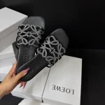 New Summer Limited Hollow-out Rhinestone Flat Slide Sandals-box - Image 9