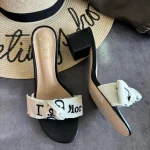 Stylish Chunky Heel Slippers: Close-up Detail Shots-box - Image 2