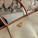 Canvas and leather tote bag-no box - Image 10