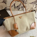 Canvas and leather tote bag-no box - Image 5