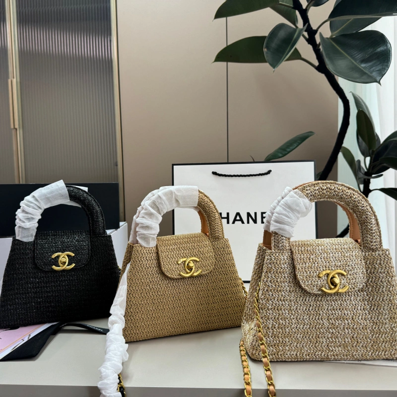 13427792785538000 Obsessed! The ultimate raffia woven bag that makes you want to jet-set immediately~ Raffia woven lunchbox bag-box - Image 1