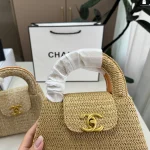 Obsessed! The ultimate raffia woven bag that makes you want to jet-set immediately~ Raffia woven lunchbox bag-box - Image 4