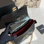 Crocodile-embossed handle chain bag- box - Image 5
