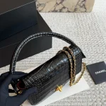 Crocodile-embossed handle chain bag- box - Image 3