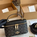 Box bag, classic monogram PVC with cowhide trim-box - Image 13