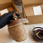 Box bag, classic monogram PVC with cowhide trim-box - Image 6