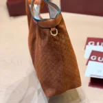 Fabric featuring the iconic green-red-green web stripe, paired with brown leather handles and a detachable shoulder strap-no box - Image 5