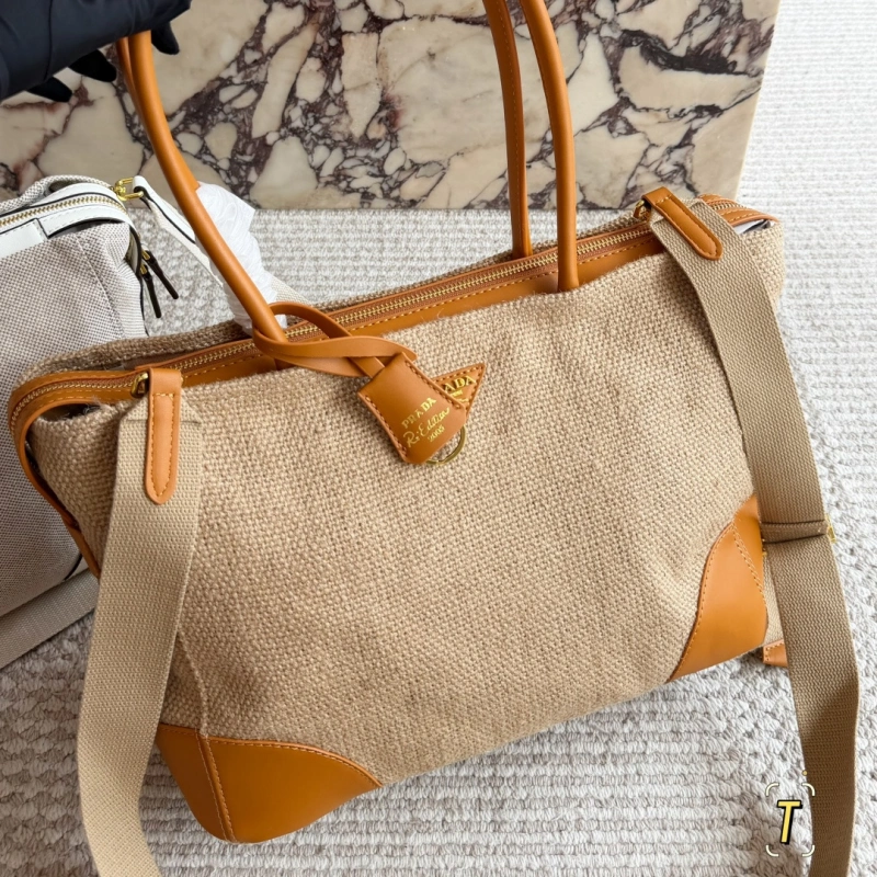 13428409194719400 Linen Patchwork Tote Bag-no box - Image 1