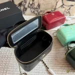 Crocodile-embossed leather box makeup bag-box - Image 5