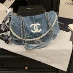 Denim Pearl Chain Bag-box - Image 4