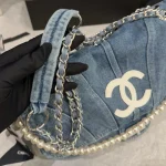 Denim Pearl Chain Bag-box - Image 10