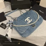 Denim Pearl Chain Bag-box - Image 7