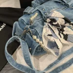 Denim Pearl Chain Bag-no box - Image 9