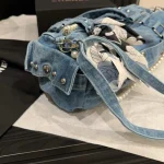 Denim Pearl Chain Bag-no box - Image 8