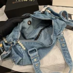Denim Pearl Chain Bag-no box - Image 4
