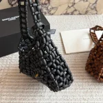 Beaded underarm bag, entirely hand-woven from wooden beads-box - Image 9