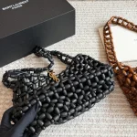 Beaded underarm bag, entirely hand-woven from wooden beads-box - Image 7